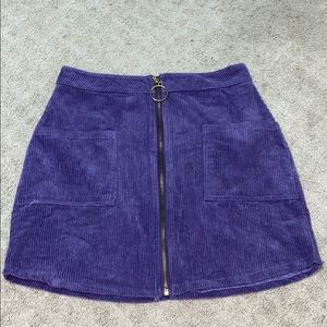 Suede purple skirt
